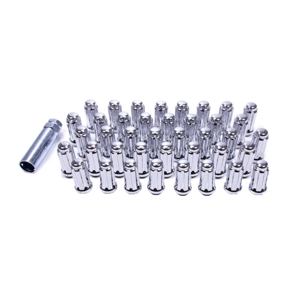 14x1.5 Gorilla Automotive Chrome Spline 40 Lug Kit with Key