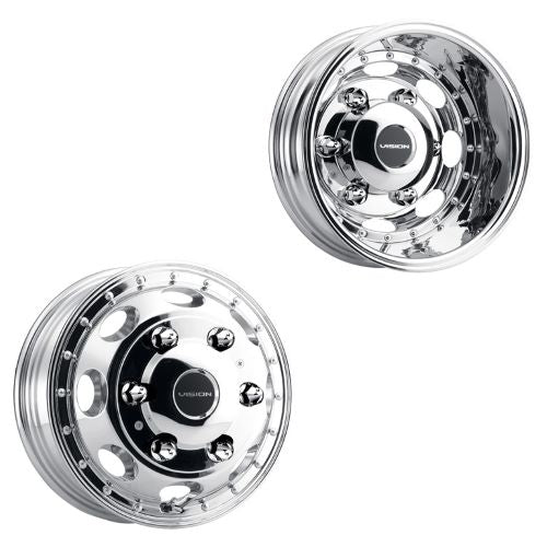 16x5.5 Vision 181Z Van Dually Chrome SPRINTER DUALLY Wheels 6x205 Set of 4 (Fits Stock Tire Sizing)