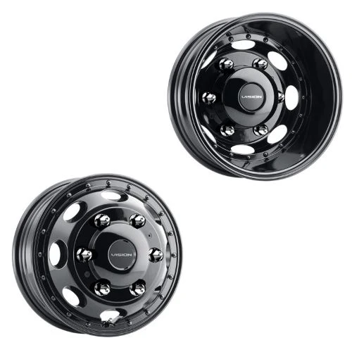 16x5.5 Vision 181Z Van Dually Gloss Black SPRINTER DUALLY Wheels 6x205 Set of 4 (Fits Stock Tire Sizing)