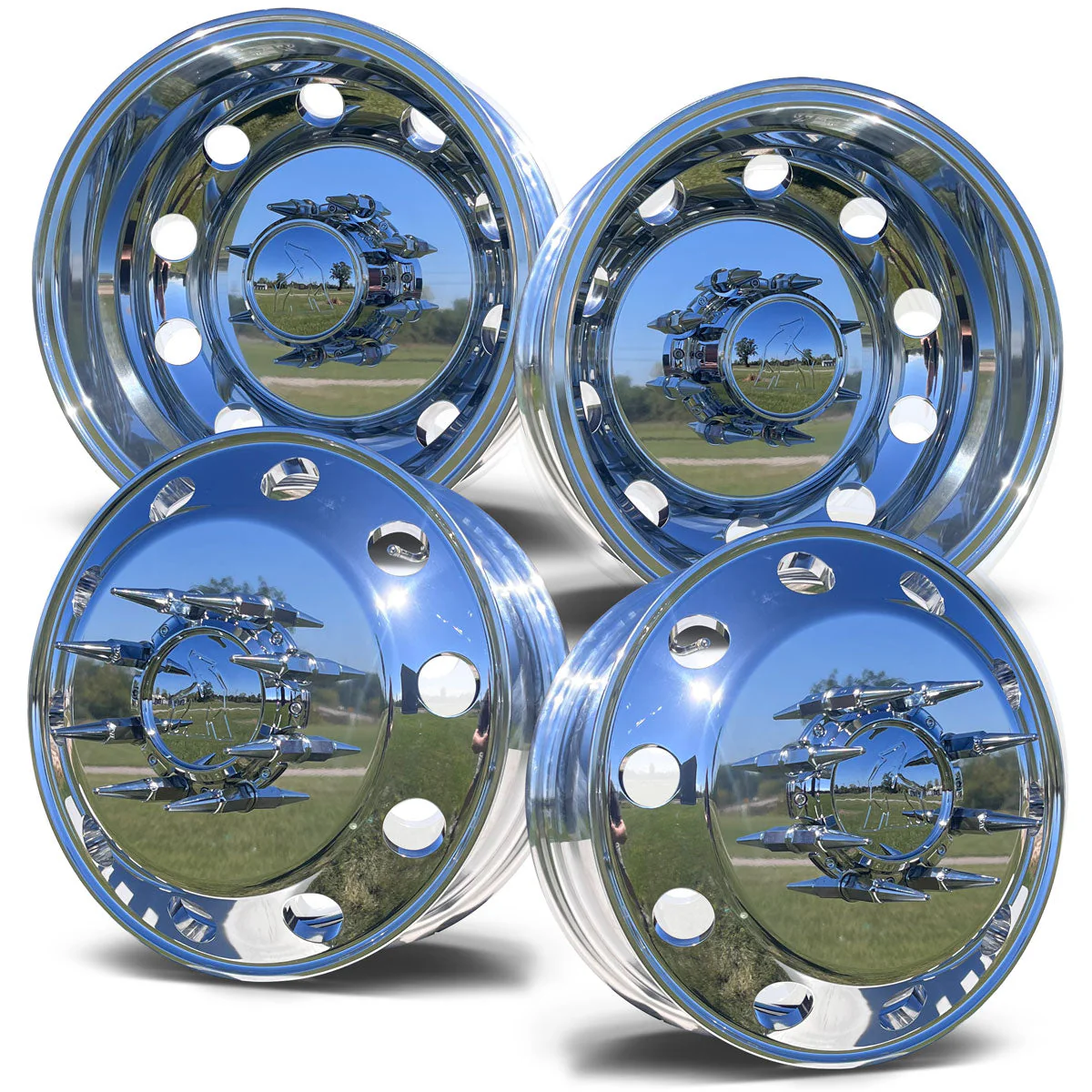 17.0"x6.00" Northstar Mirror Polished Both Sides 1994-2011 Dodge Ram 3500 DRW 8X6.5" 4 Wheel Kit - Image 2