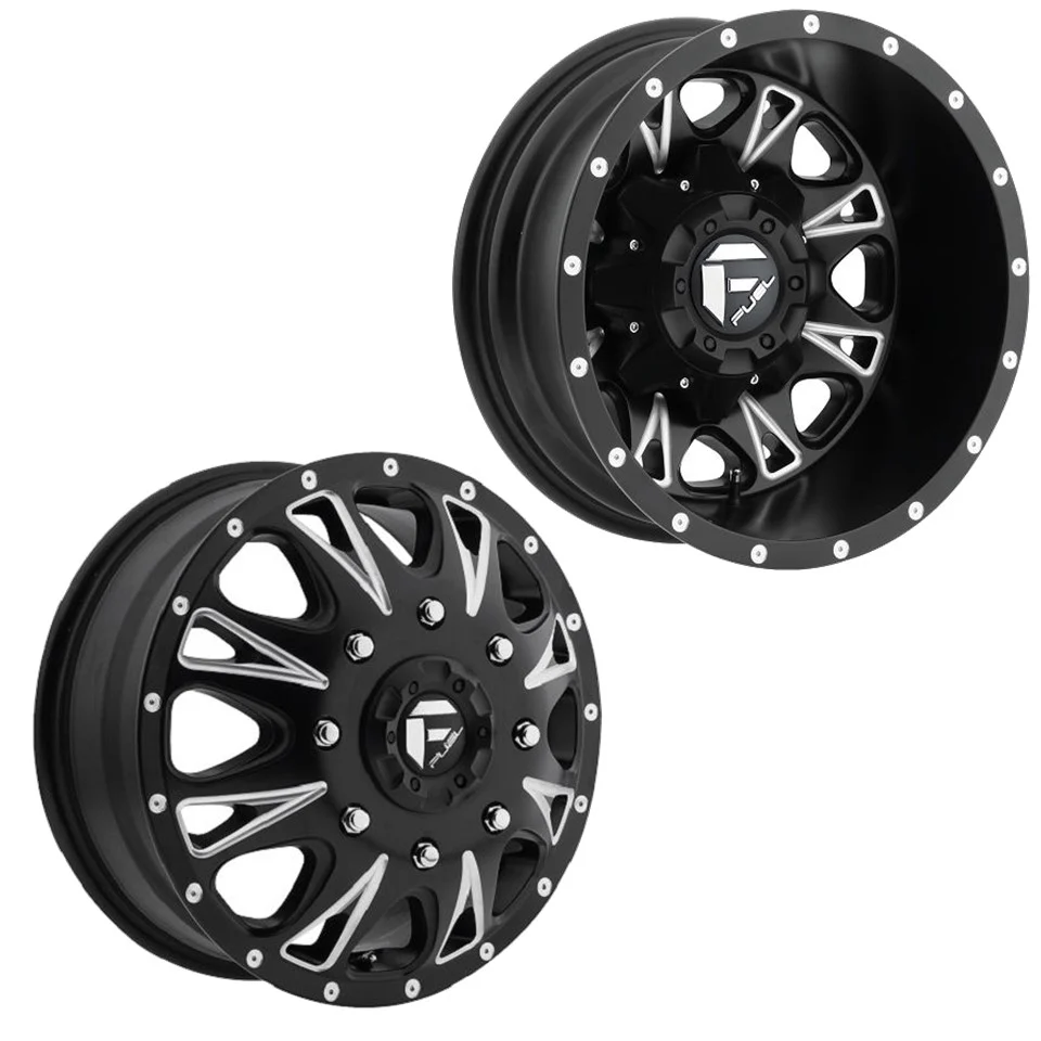17x6.5 D513 Fuel Throttle PRE-11 GM PRE-19 DODGE PRE-99 FORD DUALLY Wheels 8x6.5 Set of 4 (Fits Stock Tire Sizing)