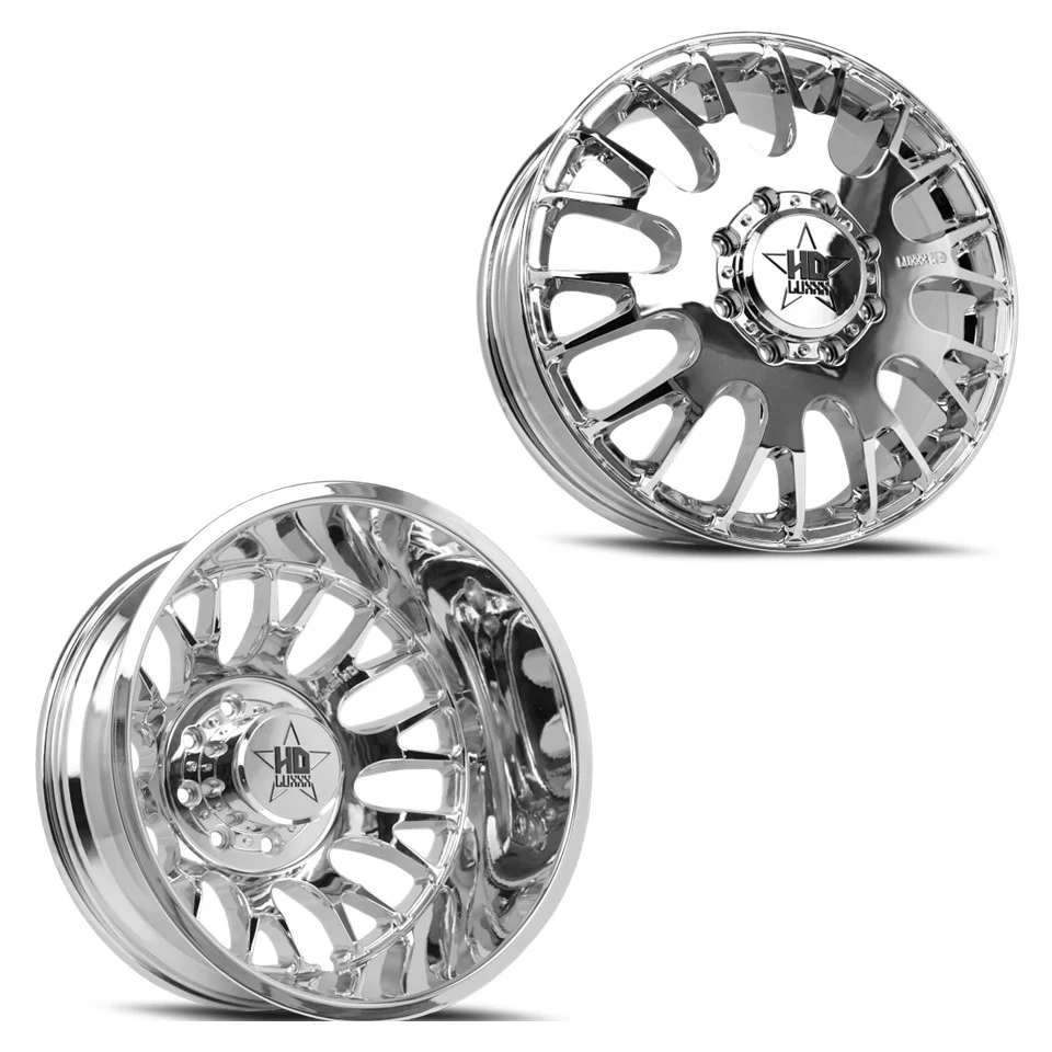 20x8.25 Luxxx LHD34 Chrome PRE-11 GM PRE-19 DODGE DUALLY Wheels 8x6.5 Set of 6 (Fits up to 12.50 Tire)