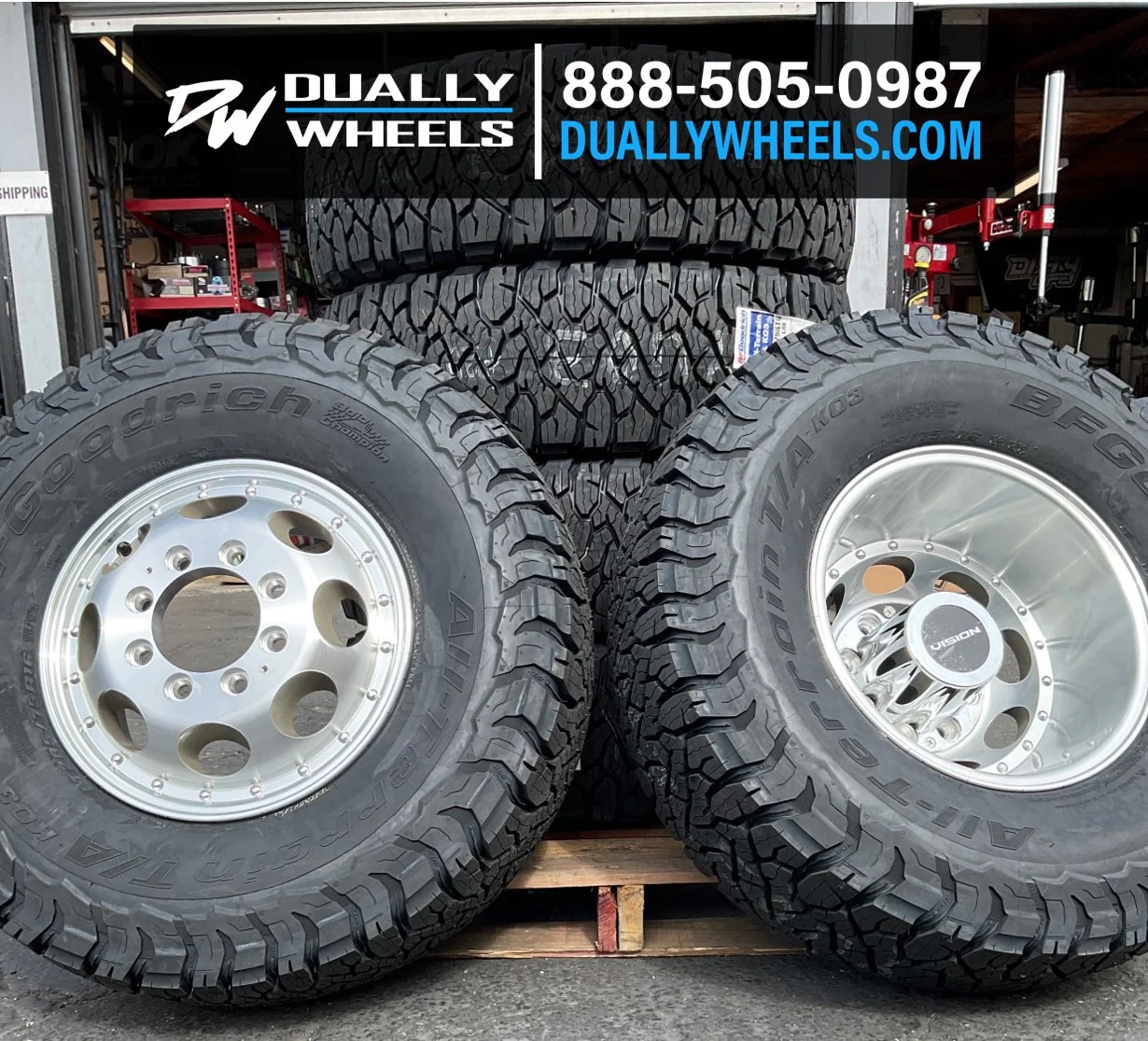 17x6.5 Vision 181 Hauler Matte Black 05-UP FORD 19-UP DODGE DUALLY Wheels 8x200 Set of 4 (Fits Stock Tire Sizing) - Image 2