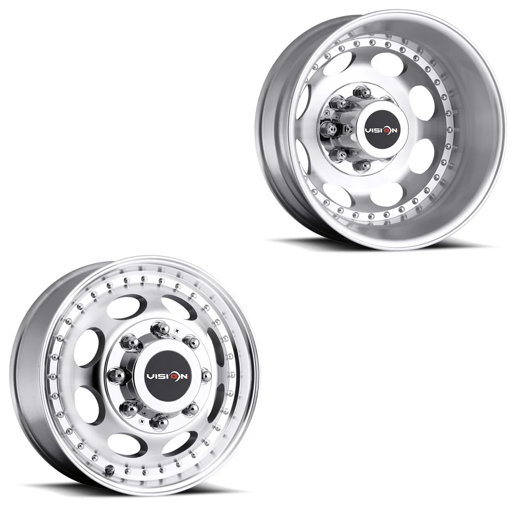 17x6.5 Vision 181 Hauler Machined 05-UP FORD 19-UP DODGE DUALLY Wheels 8x200 Set of 4 (Fits Stock Tire Sizing)