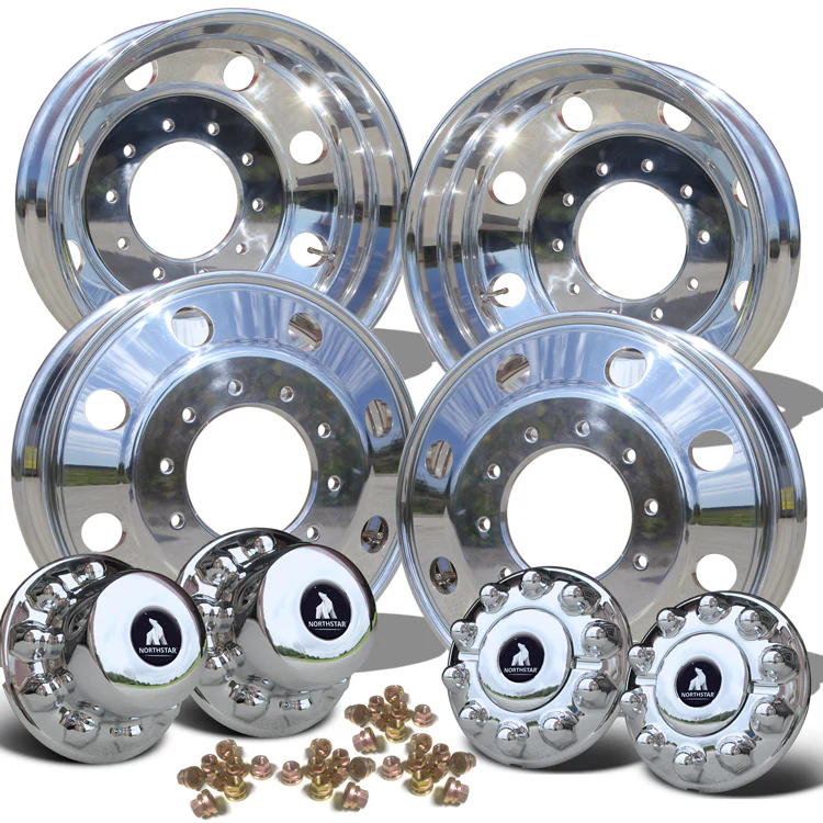 19.5 Northstar Mirror Polished Both Sides 2008-2011 Dodge Ram 4500/5500 DRW 10x225mm 4 Wheel Kit