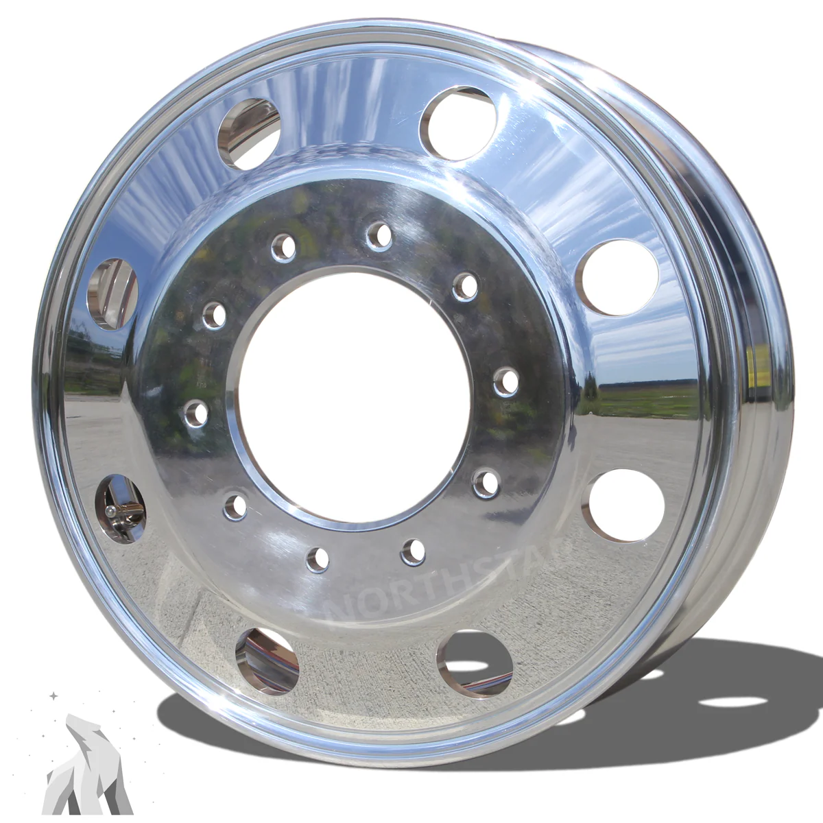 19.5 Northstar Mirror Polished Both Sides 2008-2011 Dodge Ram 4500/5500 DRW 10x225mm 4 Wheel Kit - Image 4
