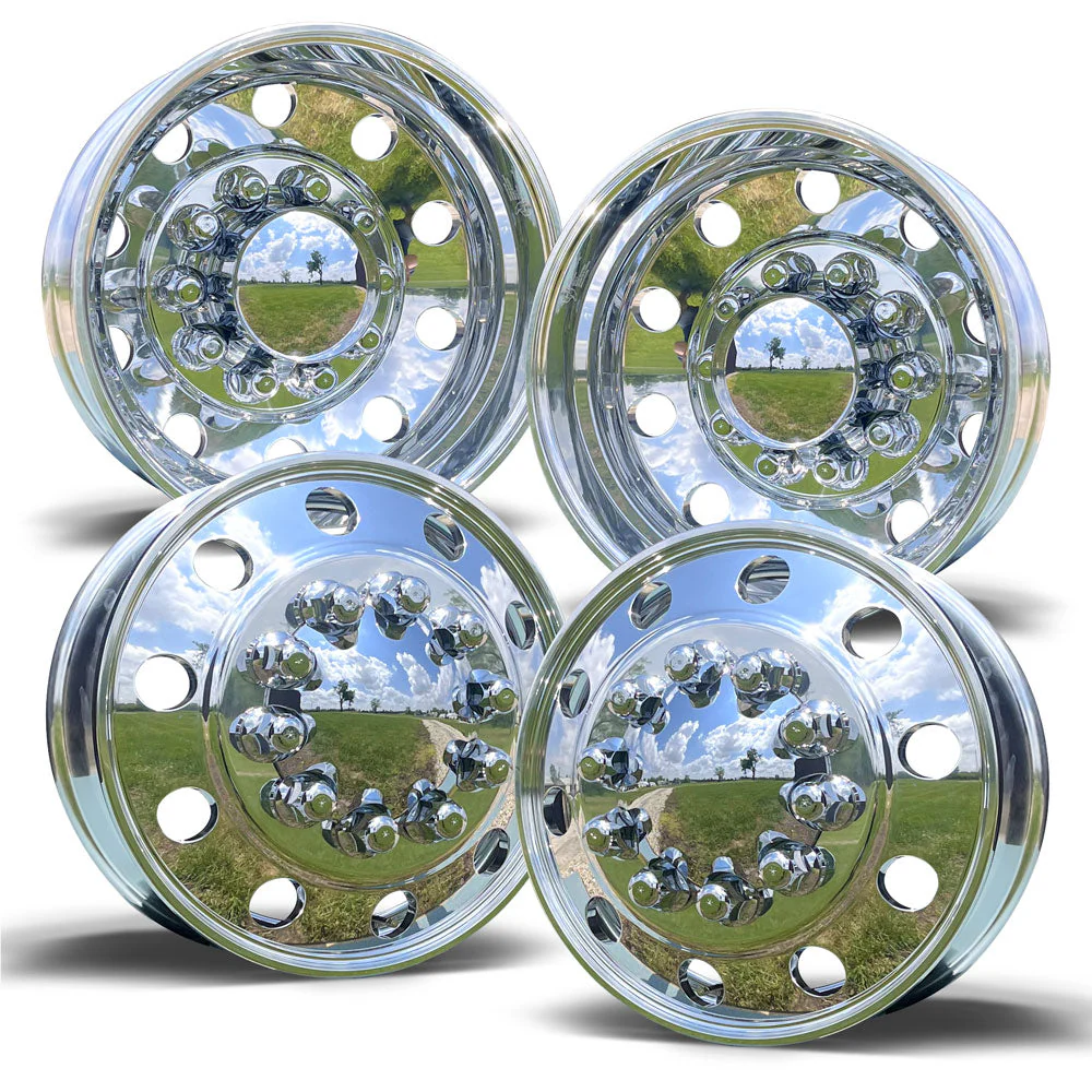 19.5x6.00 Northstar Mirror Polished Both Sides 10 Vent Hole Ram 4500/5500 (2008-2011) 4 Wheel Kit