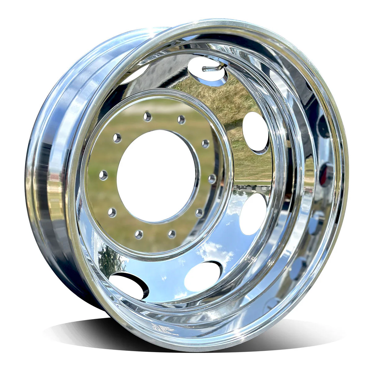 19.5x6.00 Northstar Mirror Polished Both Sides Ford F450/F550 DRW 4 Wheel Kit (Oval Hole Design) - Image 3