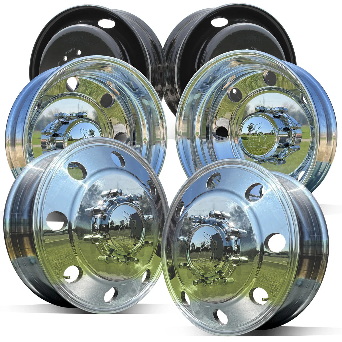 19.5x6 Northstar Mirror Polished Both Sides Ford F350 DRW 8X170mm Kit (1998-2004) - Image 2