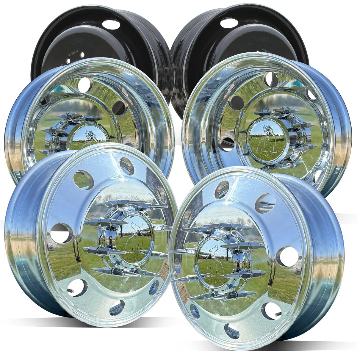 19.5x6 Northstar Mirror Polished Both Sides Ford F350 DRW 8X200m Kit (2005-Present) - Image 2