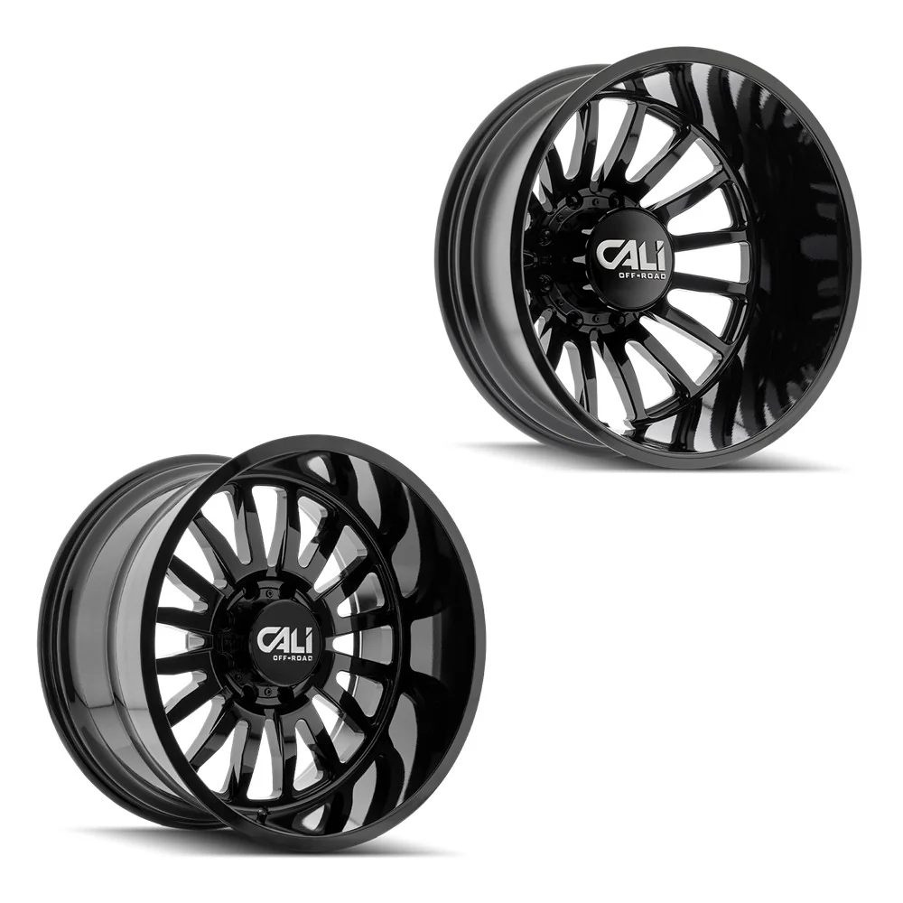 20x10 Cali Off-Road 9110D Summit Gloss Black 19-UP DODGE DUALLY SUPER SINGLE Wheels 8 Lug Set of 6 (Fits up to 13.50 tire)