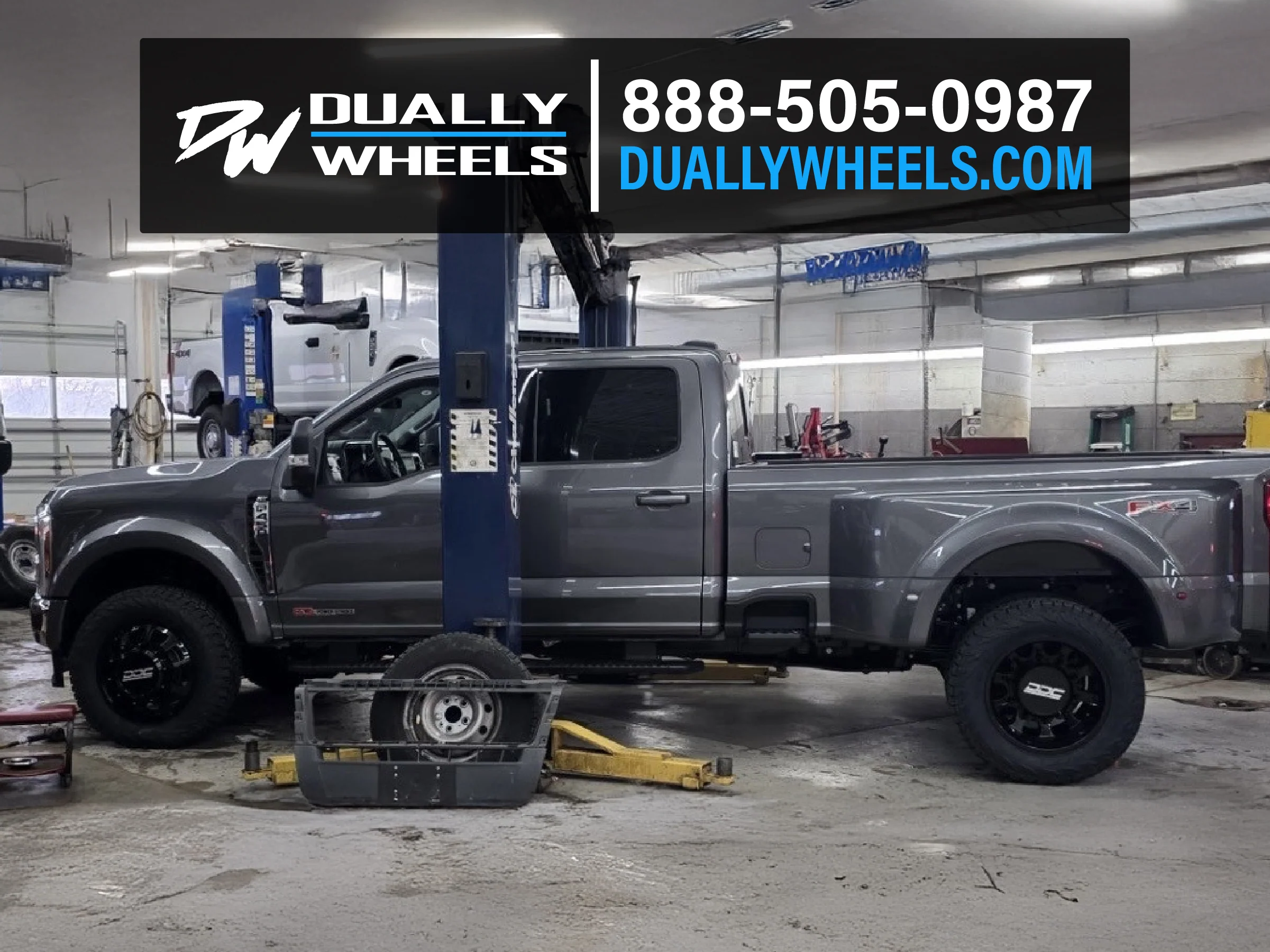 20x7.75 DDC The Shield Gloss Black FORD F-450/F-550 DODGE 4500/5500 DUALLY Wheels 10x225 Set of 6 (Lug Nuts Included) Fits Stock UP to 285 tire - Image 3
