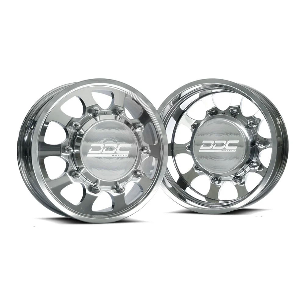 22x8.25 DDC The Shield Polished FORD F-450/F-550 DODGE 4500/5500 DUALLY Wheels 10x225 Set of 6 (Lug Nuts Included) Fits UP to 12.50 tire