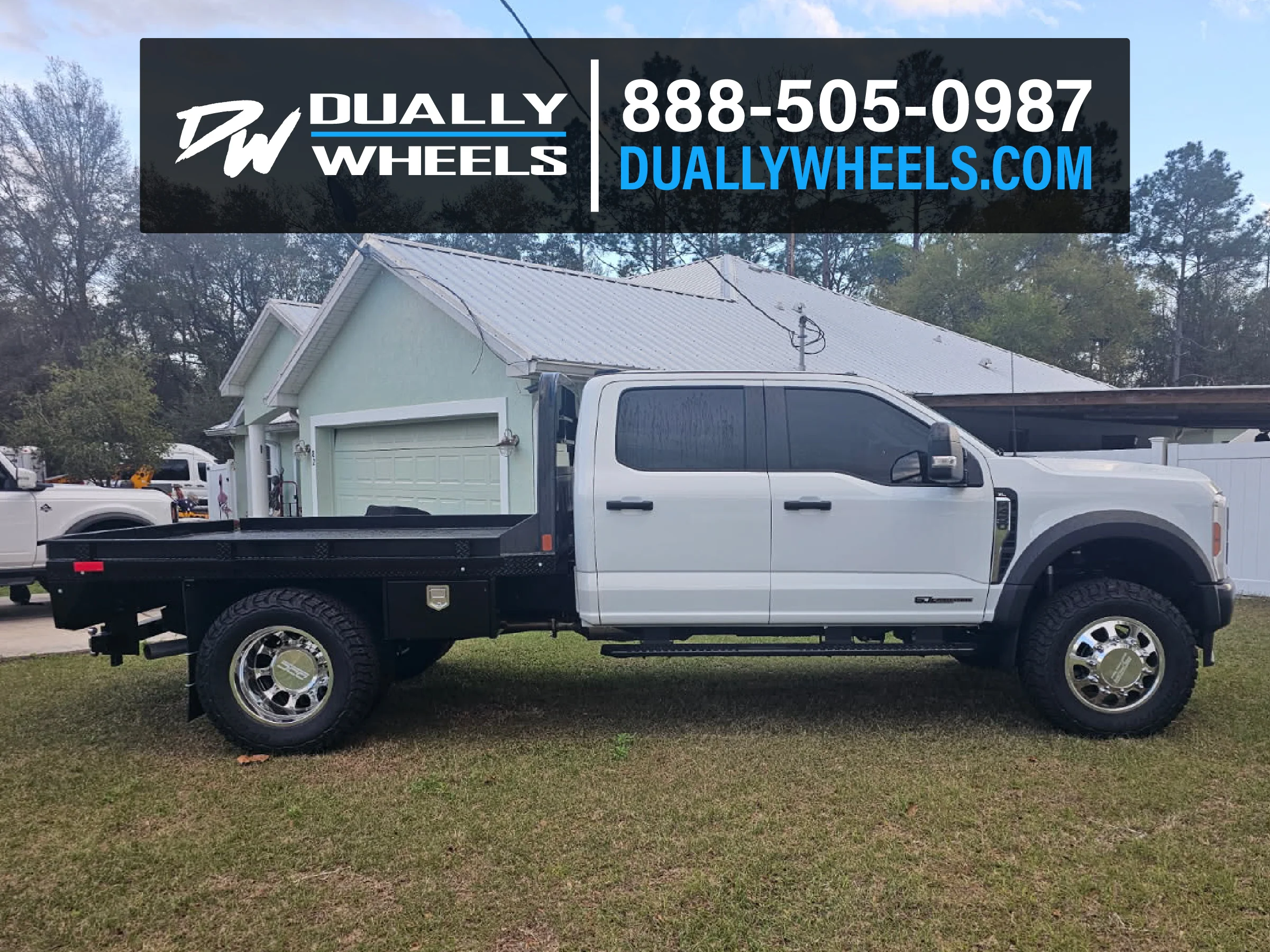 20x8.25 DDC The Shield Polished FORD F-450/F-550 DODGE 4500/5500 DUALLY Wheels 10x225 Set of 6 (Lug Nuts Included) Fits up to 12.50 tire - Image 2