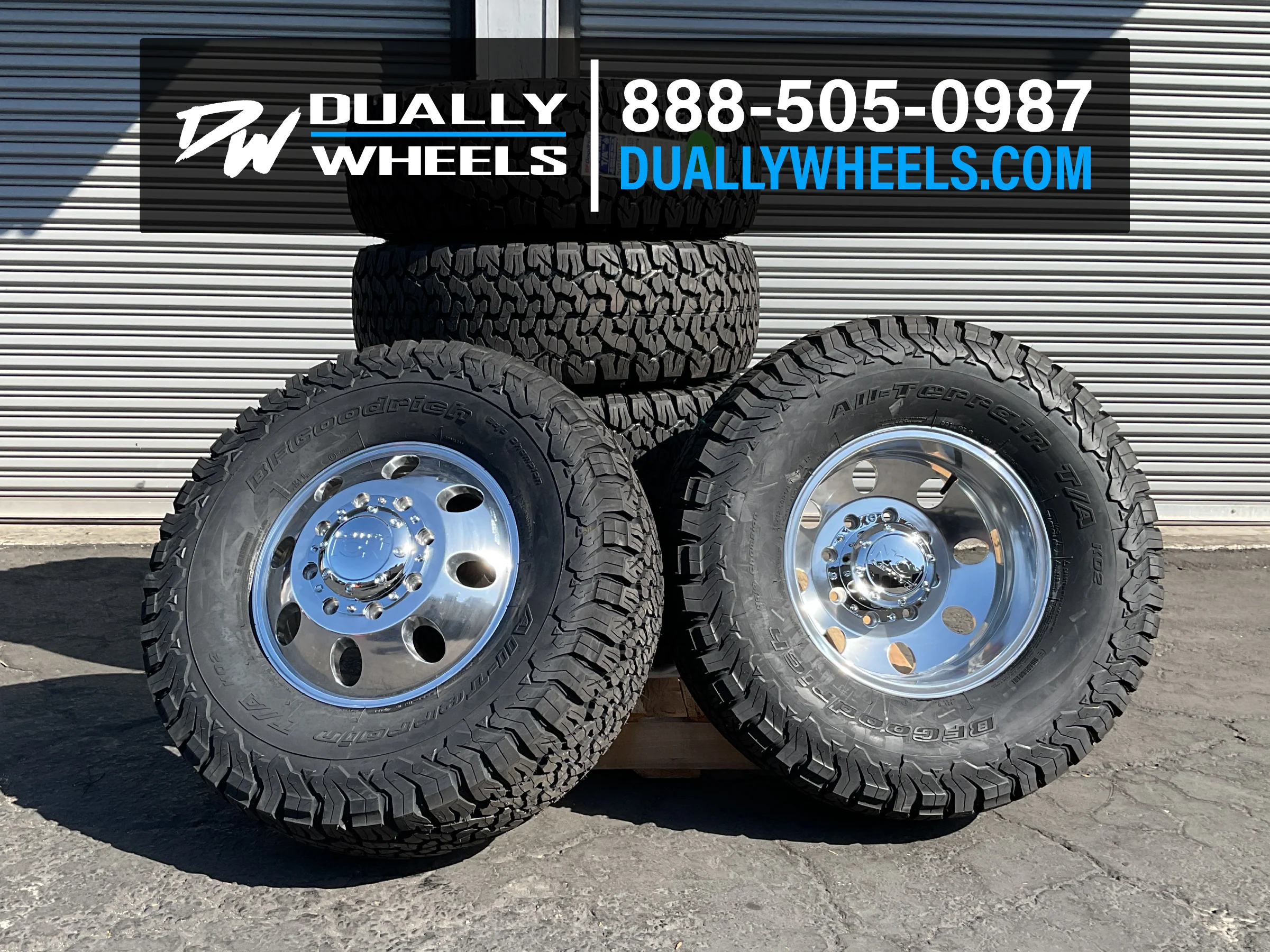 16x6 Ion 167 Polished PRE-11 GM PRE-19 DODGE PRE-99 FORD DUALLY Wheels 8x6.5 Set of 4 (Fits Stock Tire Sizing) - Image 3
