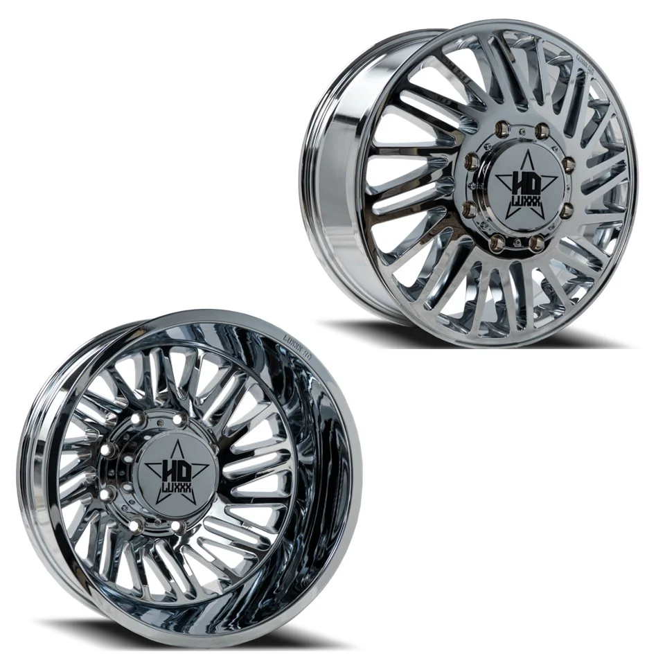 20x8.25 Luxxx LHD19 Chrome 05-UP FORD 19-UP DODGE DUALLY Wheels 8x200 Set of 6 (Fits up to 12.50 Tire)