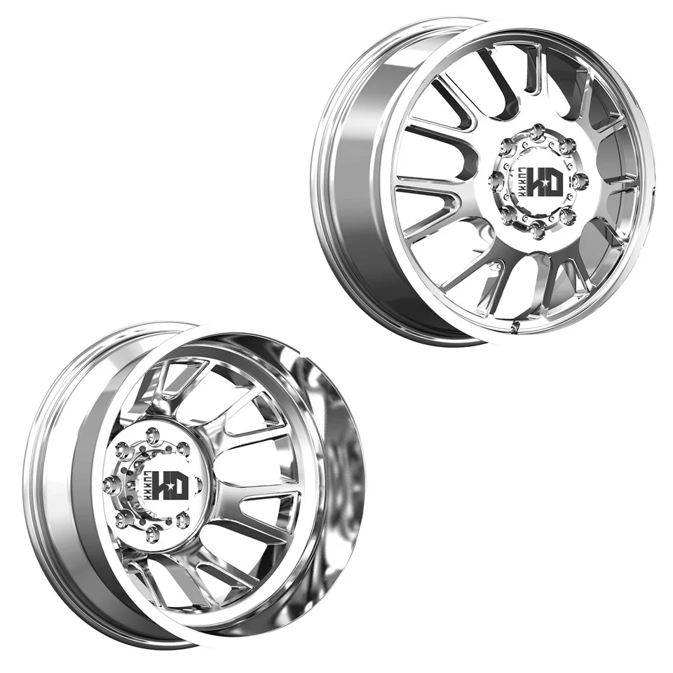 20x8.25 Luxxx LHD37 Chrome 05-UP FORD 19-UP DODGE DUALLY Wheels 8x200 Set of 6 (Fits up to 12.50 Tire)