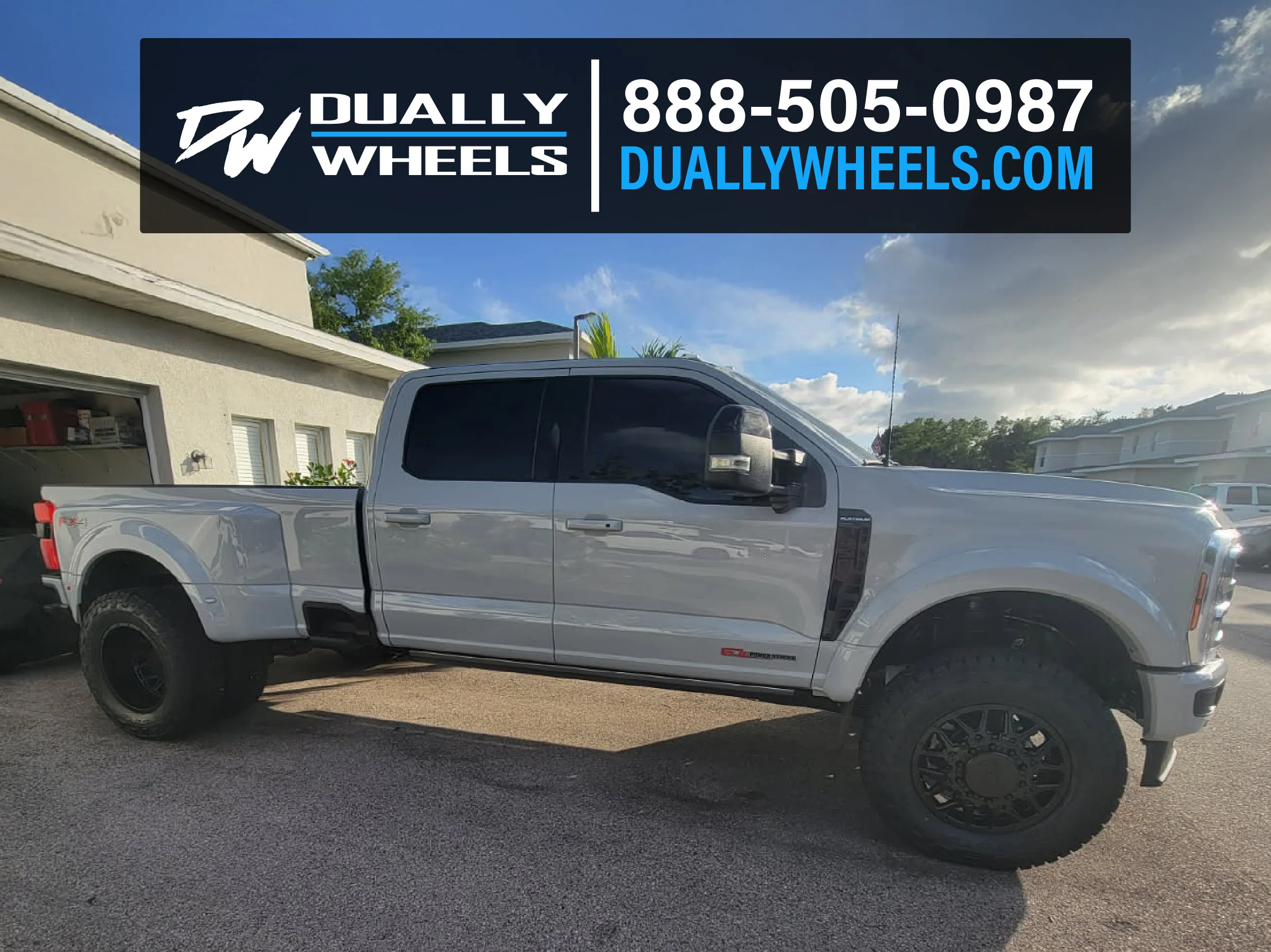 20x8.25 XM Off-Road XM-900 Satin Black FORD/DODGE DUALLY Wheels 10x225 Set of 6 (Fits up to 12.50 tire) - Image 2