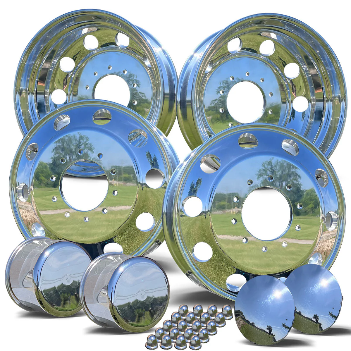 22.5x6.75 Northstar Direct Bolt-On 6-Wheel Kit – Fits 2008–2011 Ram 4500/5500 DRW (Mirror Polished Aluminum & Steel Duals) - Image 2