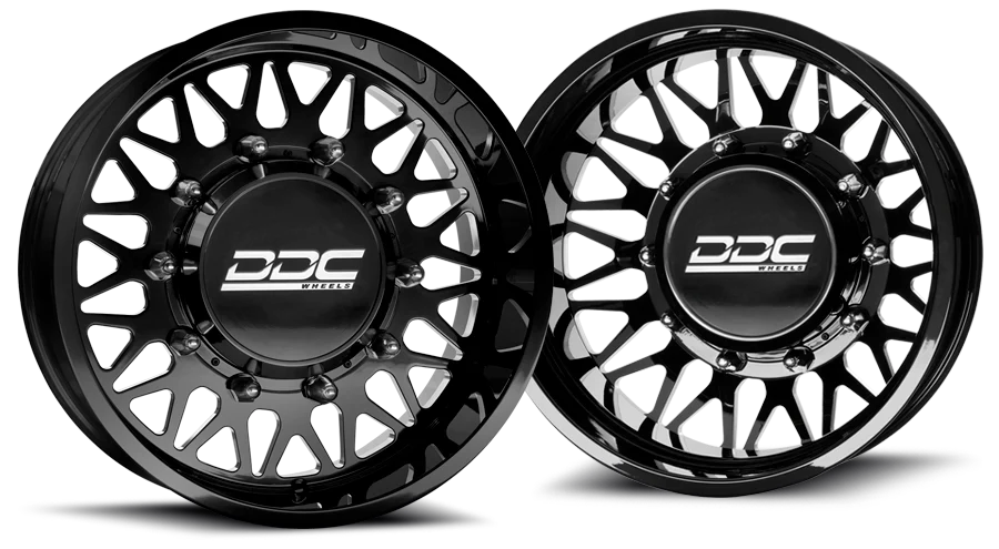 22x10 DDC Mesh Blk 05-UP FORD FORGED DUALLY SINGLE Wheels 8 Lug Set of 6 (Lug Nuts AND Billet Lug Covers Included) Fits UP to 12.50 tire