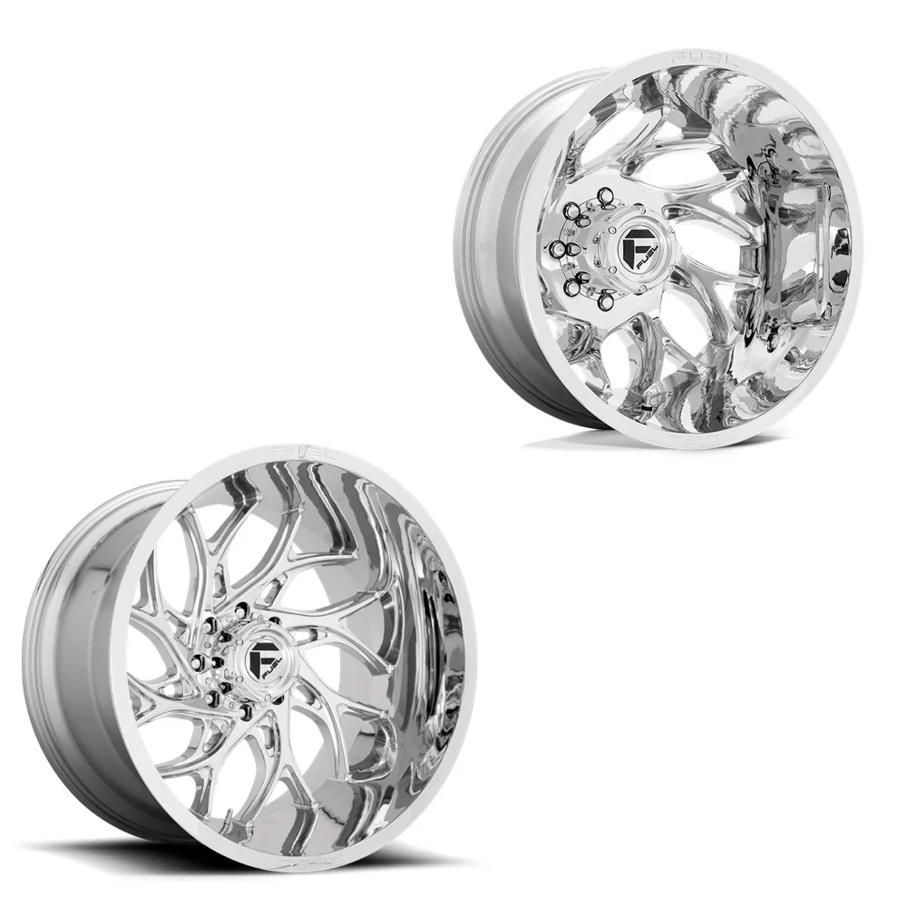 20x10 Fuel D740 Runner Chrome 05-UP FORD DUALLY SUPER SINGLE Wheels 8 Lug Set of 6 (Fits UP to 12.50 tire)