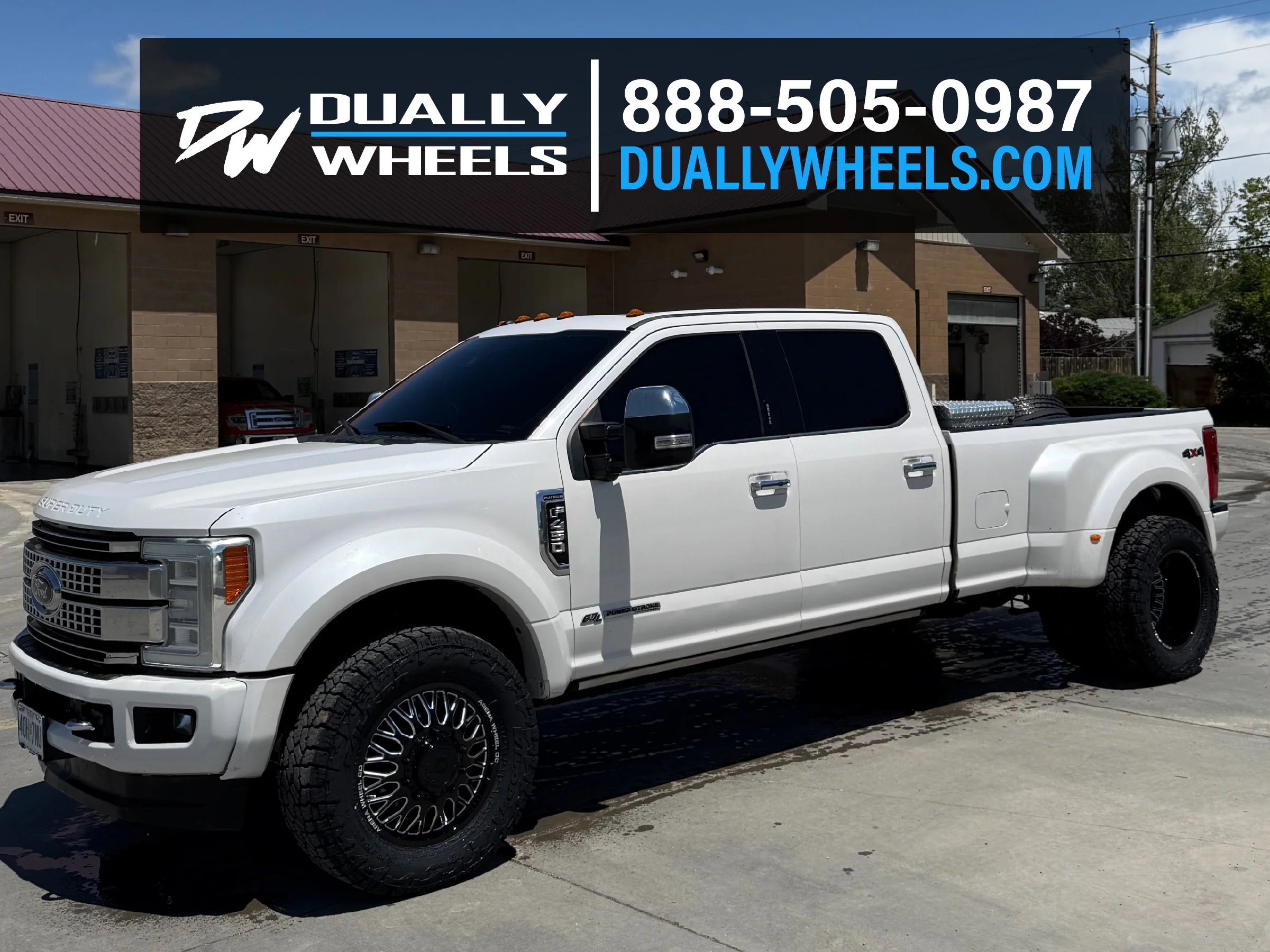 22x8.25 Arena A121 Monarch Gloss Black and Milled FORD/DODGE DUALLY Wheels 10x225 Set of 6 (Fits up to 12.50 tire) - Image 4