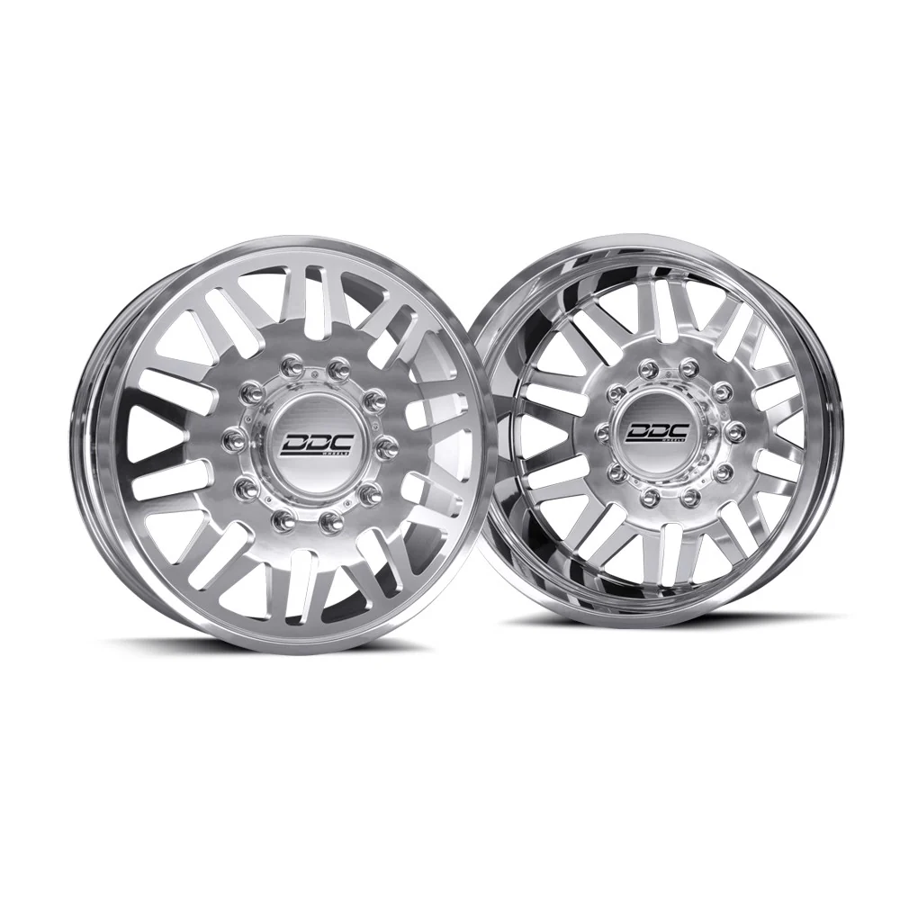 20x8.25 DDC Aftermath Polished FORD F-450/F-550 DODGE 4500/5500 DUALLY Wheels 10x225 Set of 6 (Lug Nuts Included) Fits UP to 12.50 tire