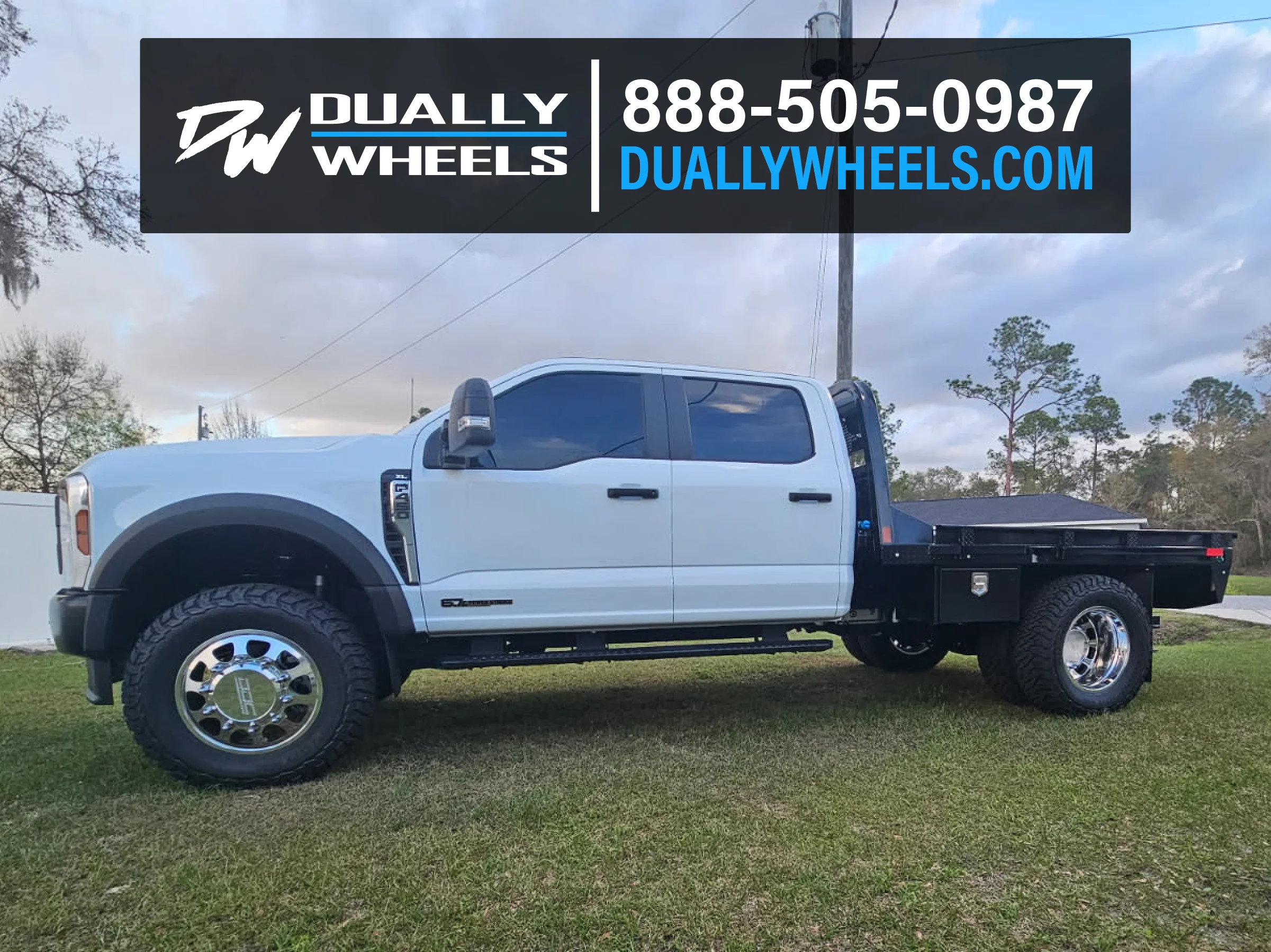 22x8.25 DDC The Shield Polished FORD F-450/F-550 DODGE 4500/5500 DUALLY Wheels 10x225 Set of 6 (Lug Nuts Included) Fits UP to 12.50 tire - Image 3