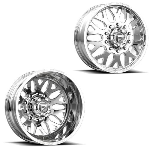 20x8.25 FF19D Fuel Forged Polished FORD/DODGE DUALLY Wheels 10x225 Set of 6 (Fits up to 12.50 tire)
