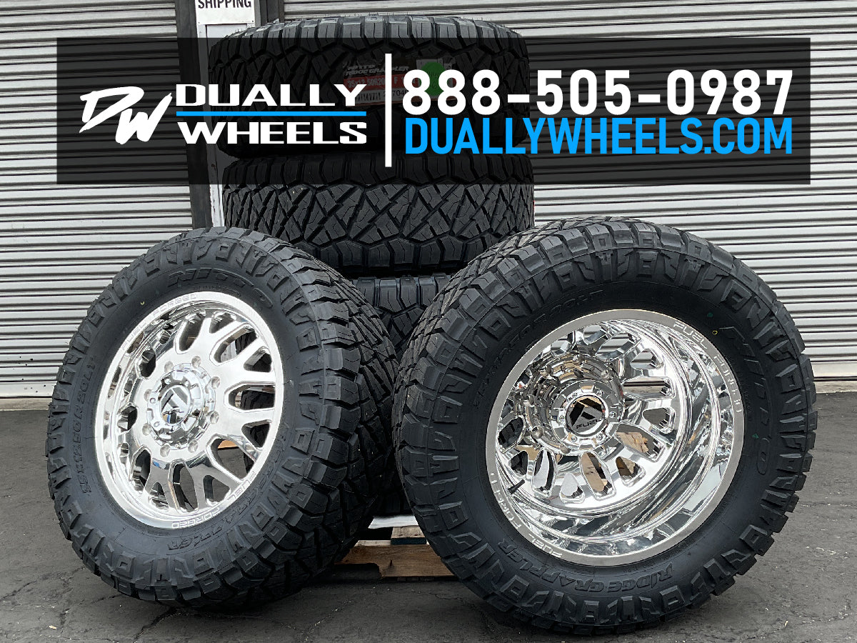 20x8.25 FF19D Fuel Forged Polished 11-UP GM DUALLY Wheels 8x210 Set of 6 (Fits UP to 12.50 tire) - Image 2