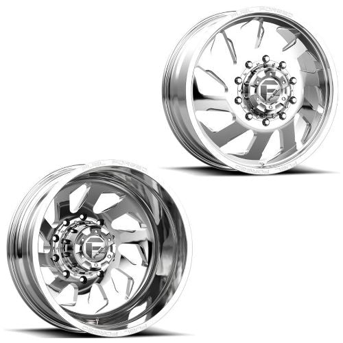 20x8.25 FF39D Fuel Forged Polished FORD F-450/F-550 DODGE 4500/5500 DUALLY Wheels 10x225 Set of 6 (Fits UP to 12.50 tire)