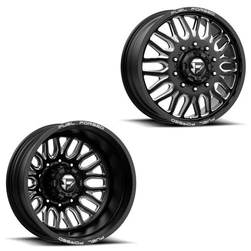 20x8.25 FF66D Fuel Forged Matte Blk Mil FORD F-450/F-550 DODGE 4500/5500 DUALLY Wheels 10x225 Set of 6 (Fits UP to 12.50 tire)