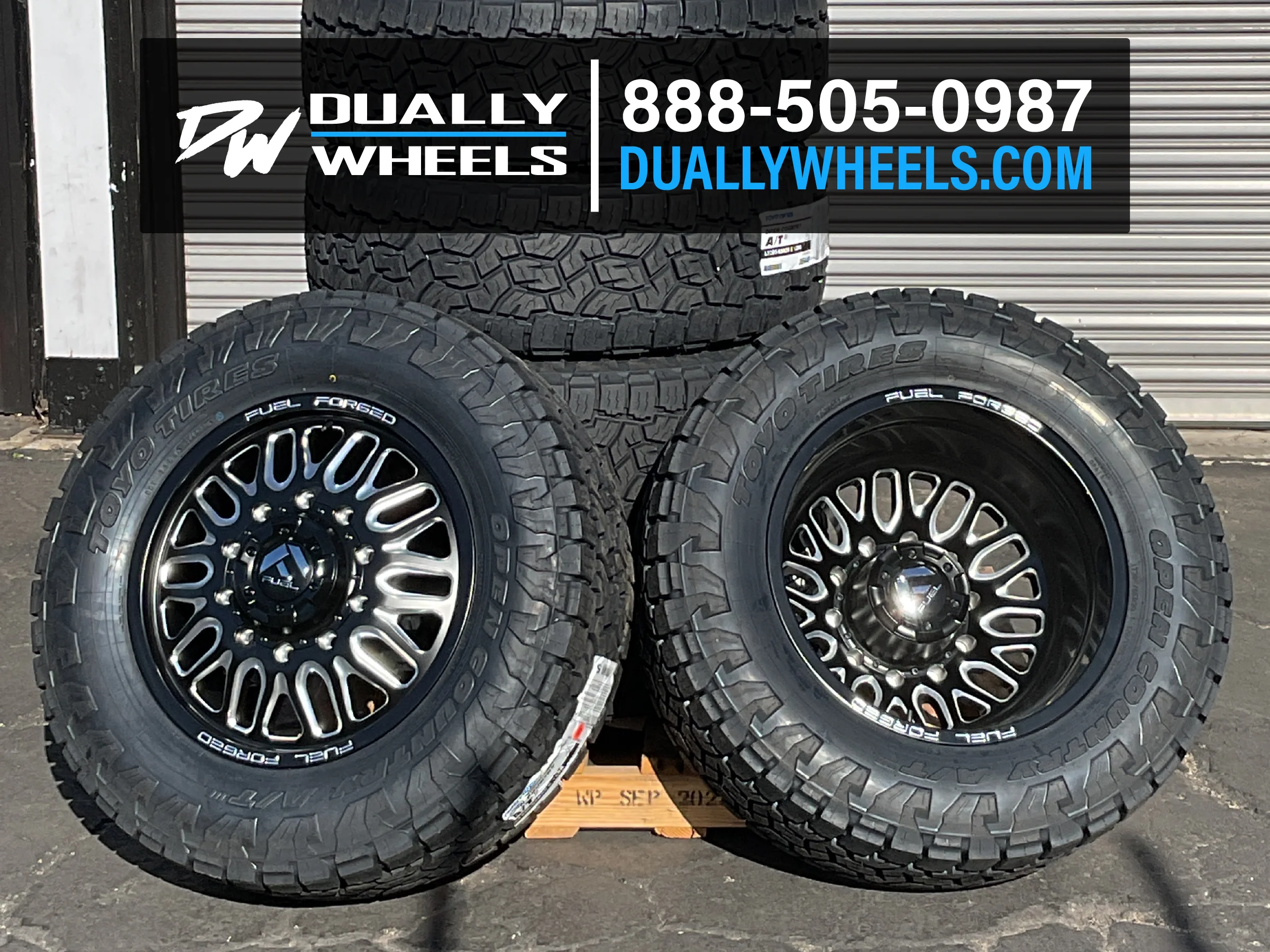 20x8.25 FF66D Fuel Forged Matte Blk Mill 05-UP FORD 19-UP DODGE DUALLY Wheels 8x200 Set of 6 (Fits UP to 12.50 tire) - Image 2