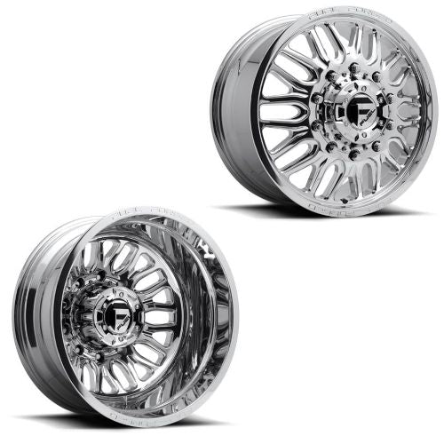 20x8.25 FF66D Fuel Forged Polished FORD F-450/F-550 DODGE 4500/5500 DUALLY Wheels 10x225 Set of 6 (Fits UP to 12.50 tire)