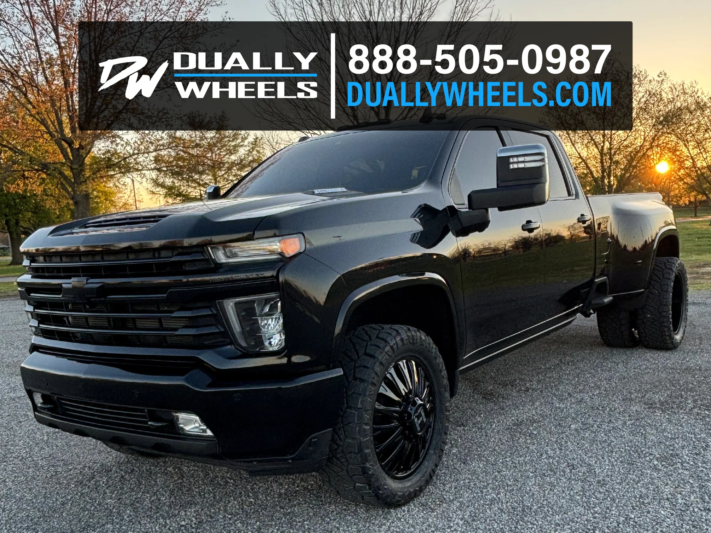 22x8.25 Hostile H404 Ghost Gloss Black PRE-11 GM PRE-19 DODGE DUALLY Wheels 8x6.5 Set of 6 (Fits UP to 12.50 tire) - Image 2