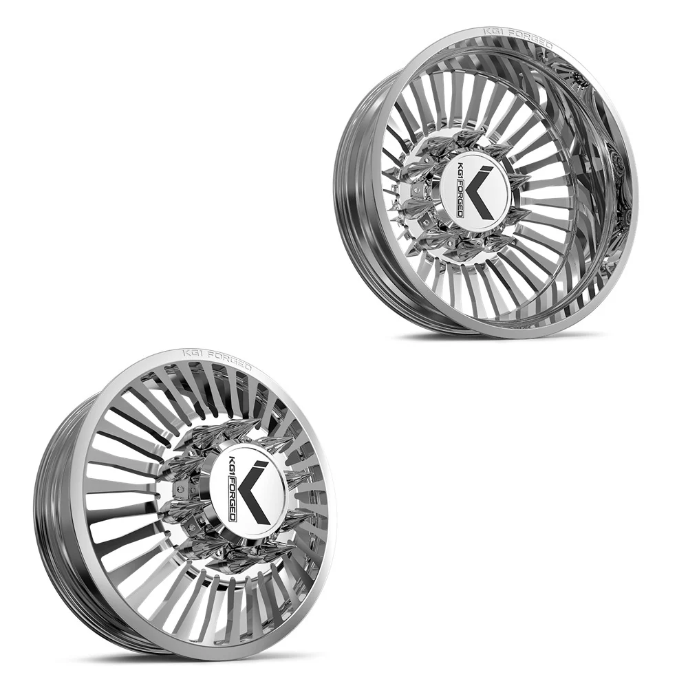 22x8.25 KG1 Forged KD051 Vegas Polished 05-UP FORD Wheels 8x200 Set of 6 (Lug Nuts/Adapters Included) Fits UP to 13.50 tire