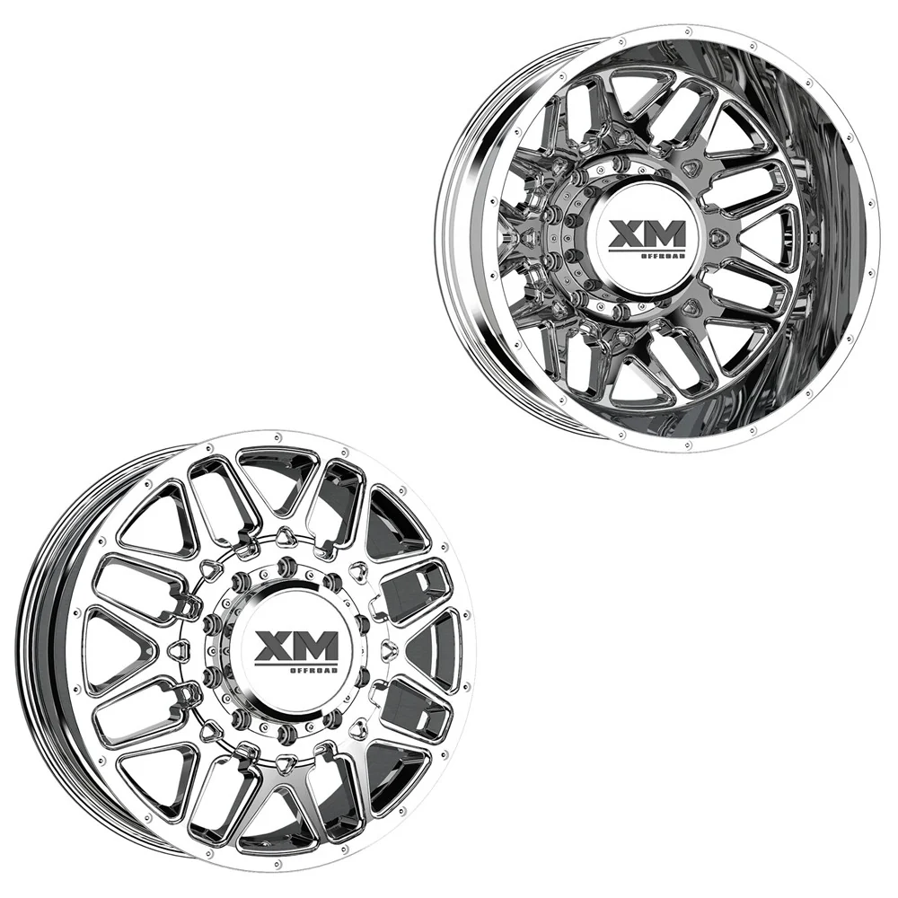 20x8.25 XM Off-Road XM-900 Chrome PRE-11 GM DUALLY Wheels 8x6.5 Set of 6 (Fits up to 12.50 tire)