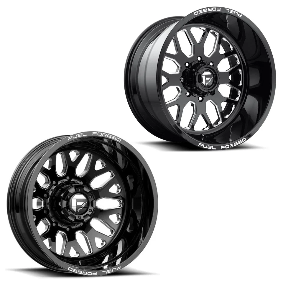 22x12 Fuel Forged FF19D FORD F-450/F-550 DODGE 4500/5500 DUALLY SUPER SINGLE Wheels 10 Lug Set of 6 (Fits UP to 12.50 tire)