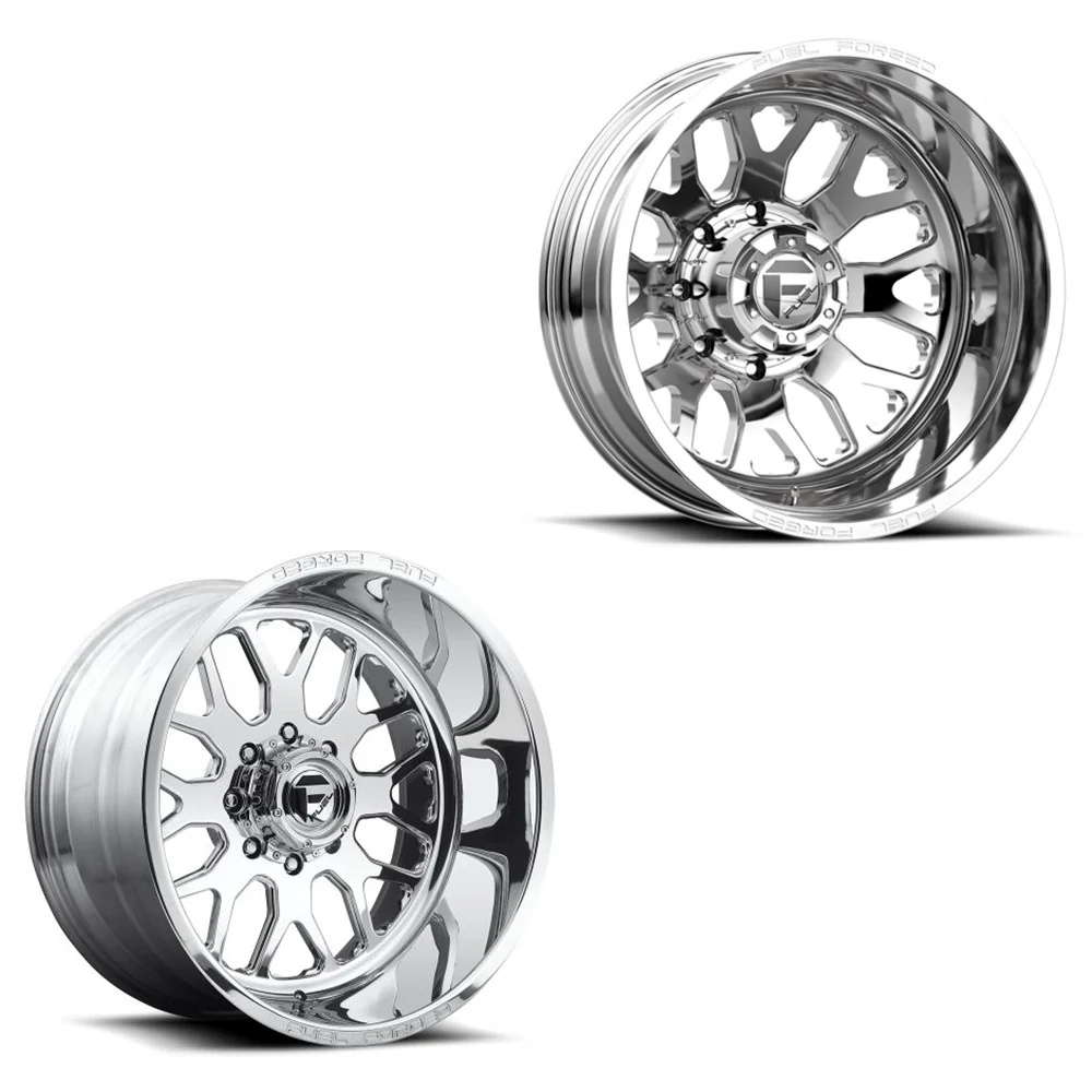 20x10 Fuel Forged FF19D Polished 19-UP DODGE DUALLY SUPER SINGLE Wheels 8 Lug Set of 6 (Fits UP to 12.50 tire)