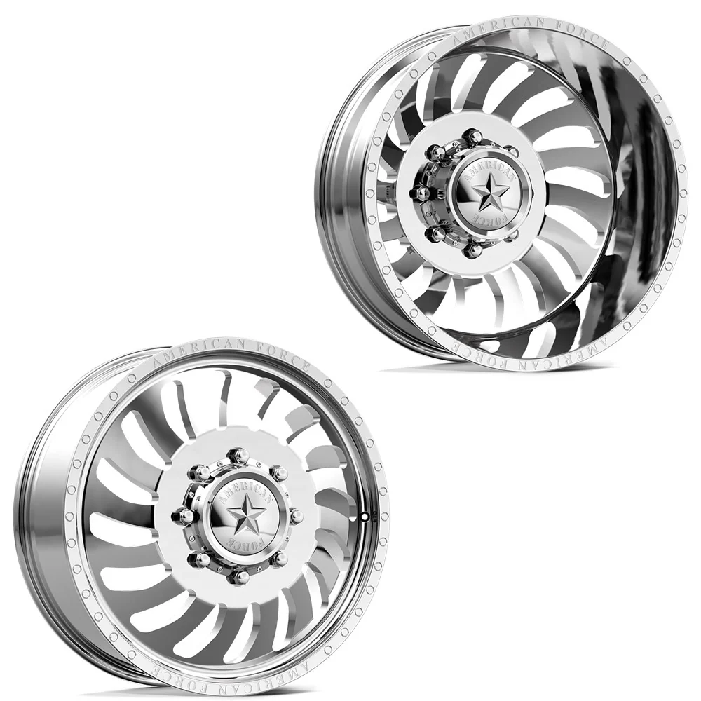 22x8.25 American Force DB06 Wave Polished 99-04 FORD DUALLY Wheels 8x170 Set of 6 (Fits up to 12.50 tire)