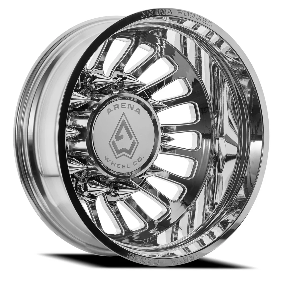 24x8.25 Arena AF103 Shoreline Milled and Polished 05-UP FORD 19-UP DODGE FORGED DUALLY Wheels 8x200 Set of 6 (Fits up to 13.50 tire)