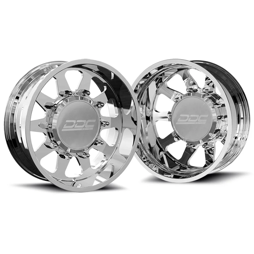 20x8.25 DDC The Ten Polished 99-04 FORD FORGED DUALLY Wheels 8x170 Set of 6 (Lug Nuts/Billet Lug Covers Incl) Fits UP to 12.50 tire
