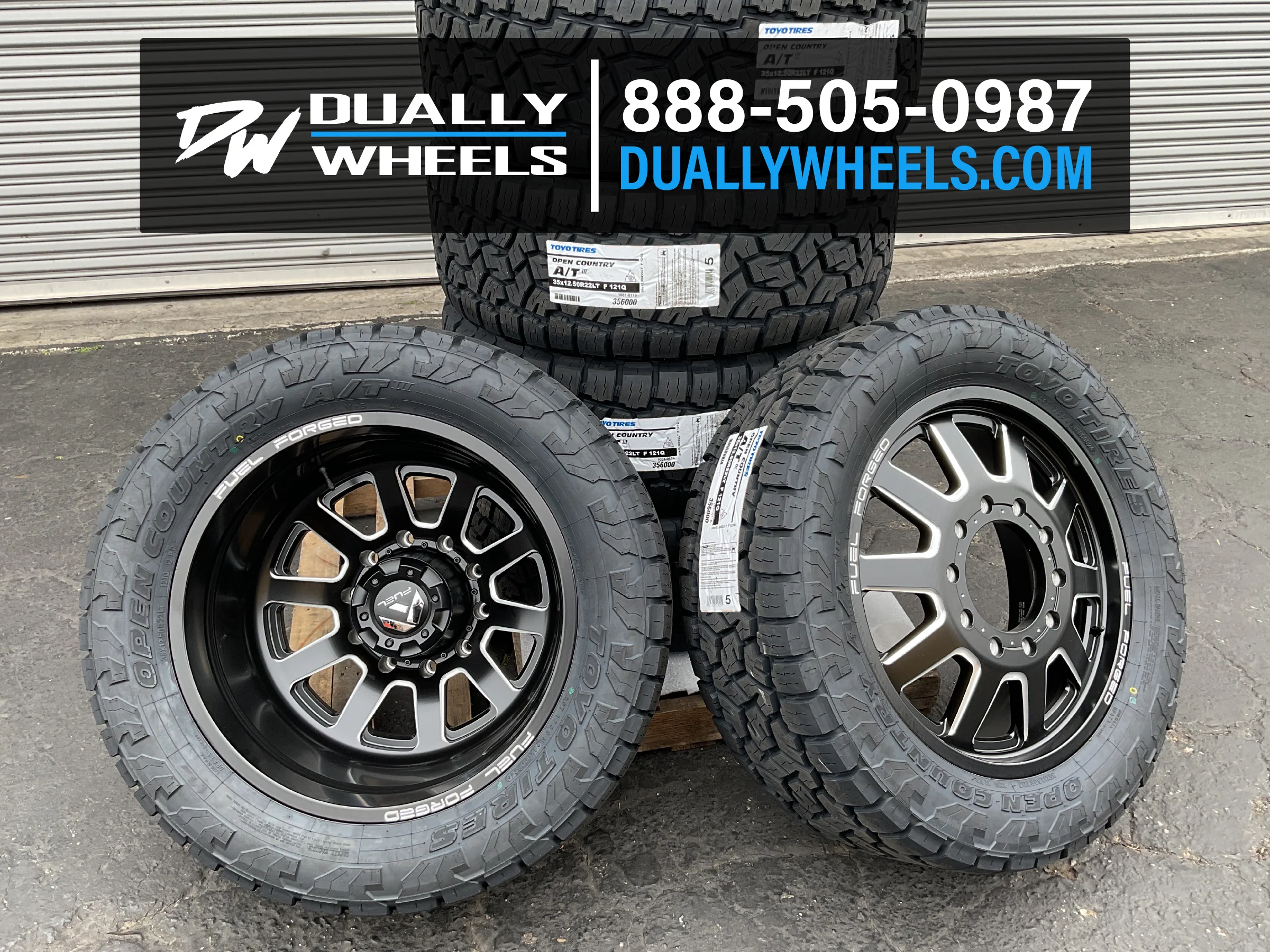 20x8.25 FF09D Fuel Forged Matte Blk Mill 05-UP FORD 19-UP DODGE DUALLY Wheels 8x200 Set of 6 (Fits UP to 12.50 tire) - Image 2