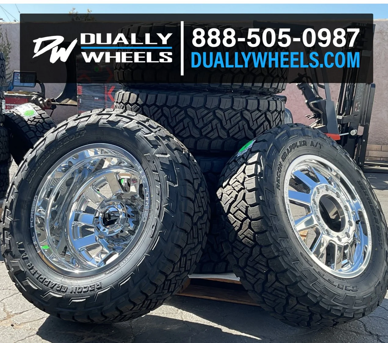 24x8.25 Fuel Forged FF09D Polished 11-UP GM DUALLY Wheels 8x210 Set of 6 (Fits UP to 12.50 tire) - Image 2