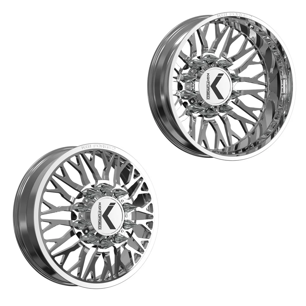 22x8.25 KG1 Forged KD081 Buckler Polished 05-UP FORD DUALLY Wheels 8x200 Set of 6 (Lug Nuts/Adapters Included) Fits up to 13.50 tire