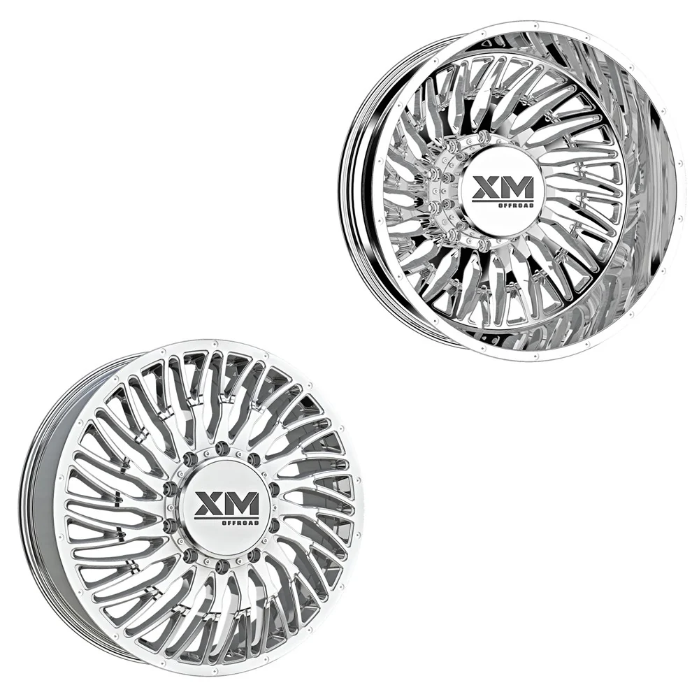 20x8.25 XM Off-Road XM-901 Chrome 11-UP GM DUALLY Wheels 8x210 Set of 6 (Fits up to 12.50 tire)