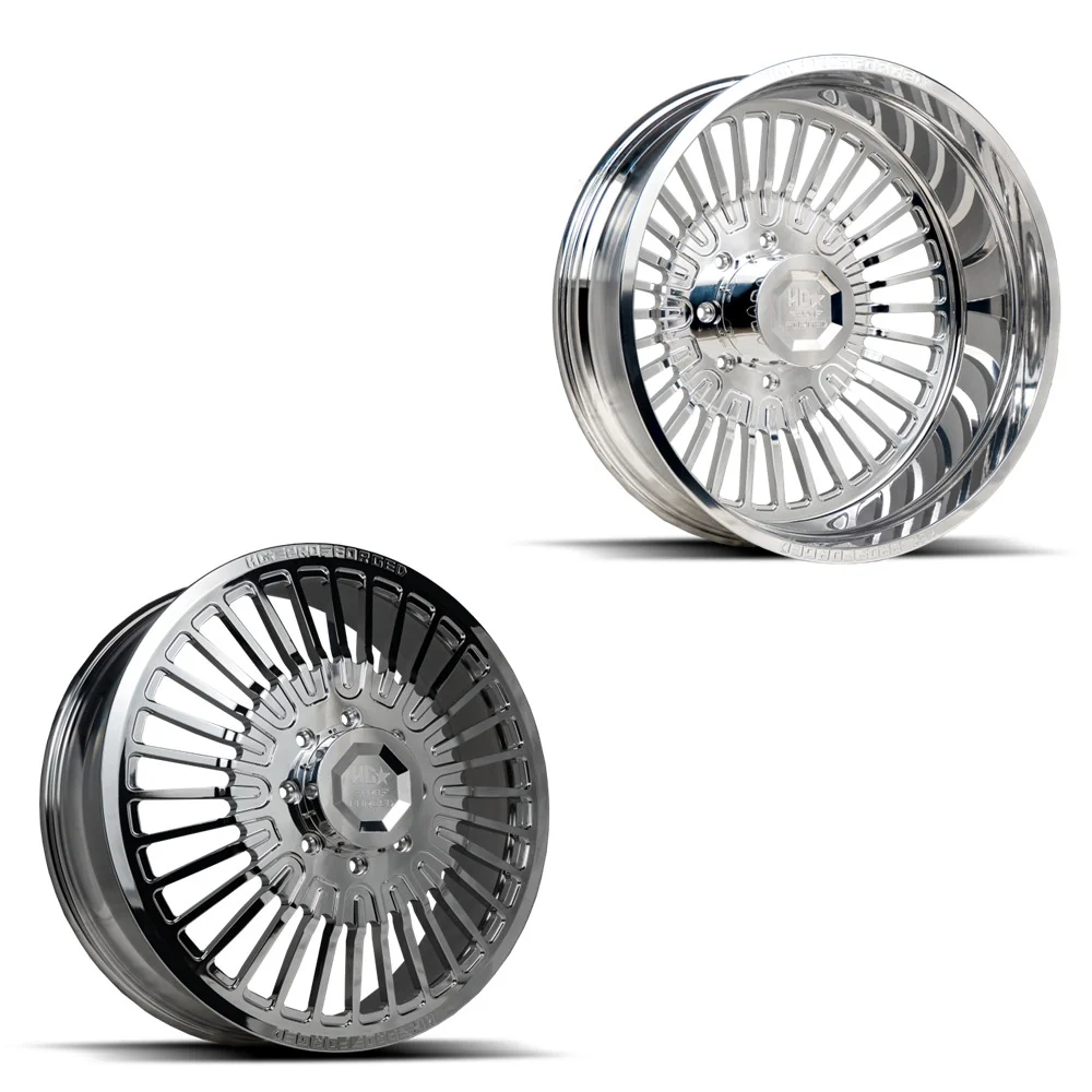 26x8.25 Luxxx HD HD06 Warhog Polished 05-UP FORD 19-UP DODGE FORGED DUALLY Wheels 8x200 Set of 6