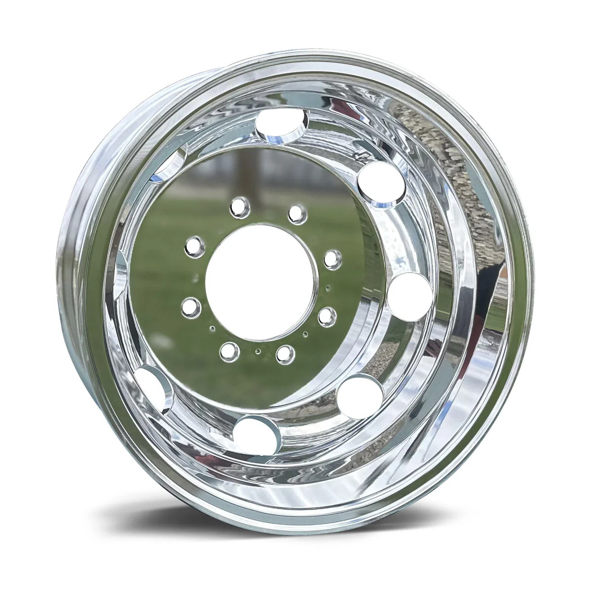 GMC/Chevy 3500 1977-2000 Dually Wheel Kit – 4 Polished Aluminum 860605 Wheels (Standard or Spike Lugs) - Image 6