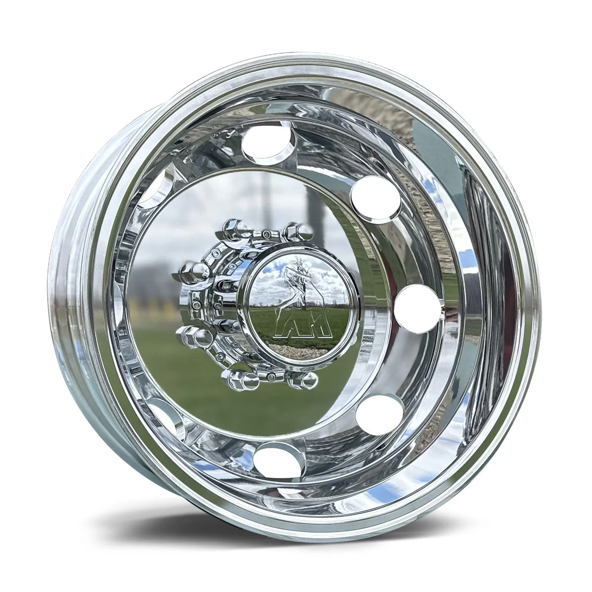GMC/Chevy 3500 1977-2000 Dually Wheel Kit – 4 Polished Aluminum 860605 Wheels (Standard or Spike Lugs) - Image 9