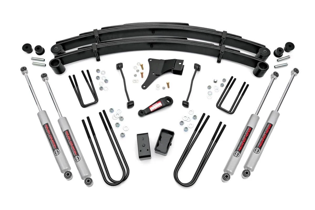 Rough Country 4 Inch Lift Kit Rear Blocks Fits Ford F-350 4WD 1999